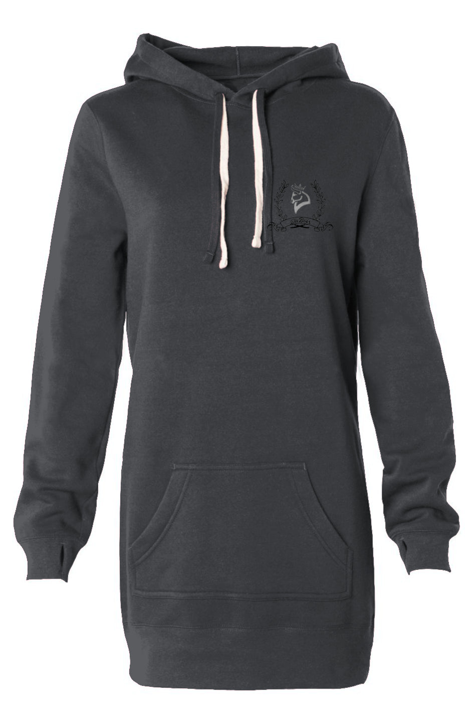Crowned Bull Hooded Sweatshirt Dress