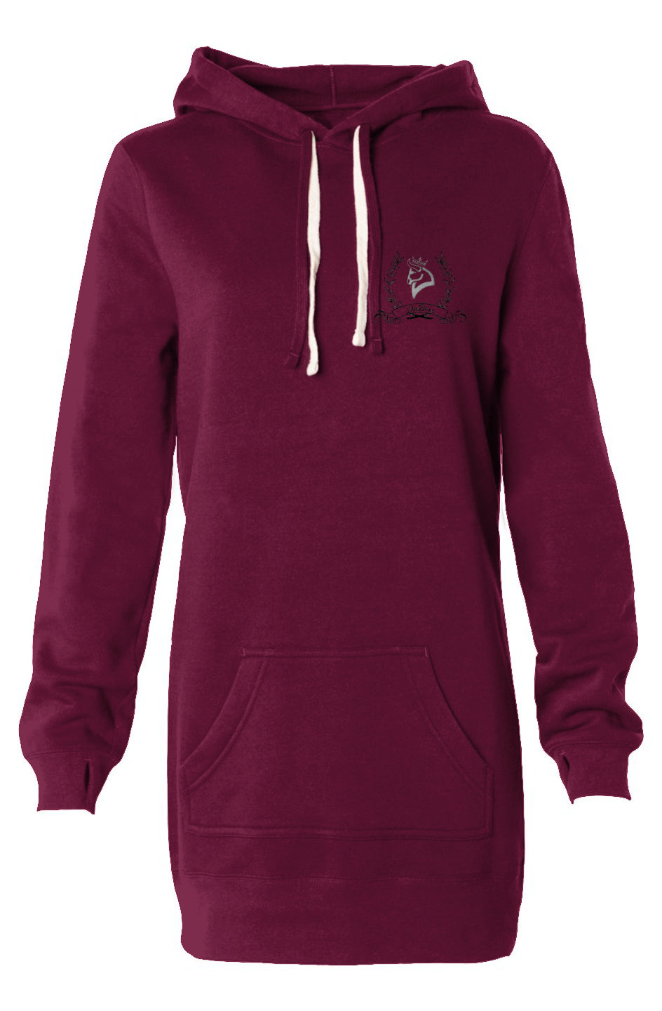 Crowned Bull Hooded Sweatshirt Dress
