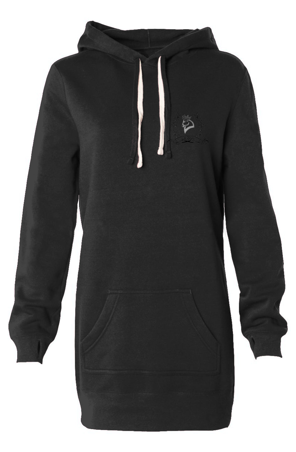 Crowned Bull Hooded Sweatshirt Dress
