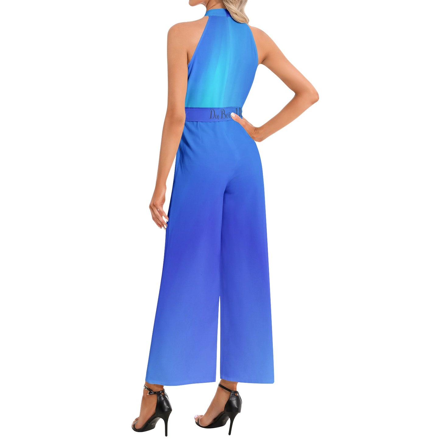 DNYInc Halter Neck Buckle Belted Jumpsuit