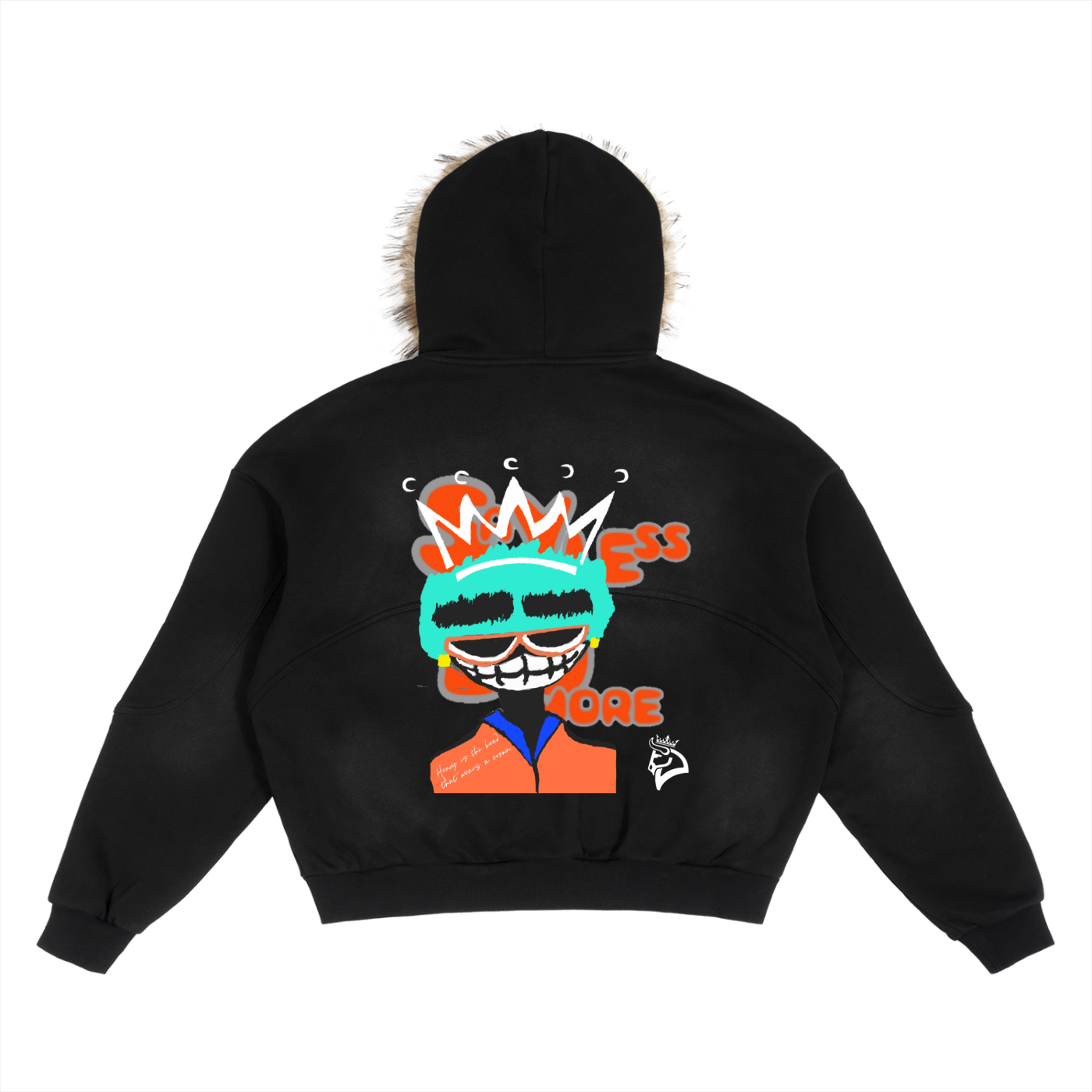 DuBois NY Sun Fade Boxy Detachable Fur Hoodie